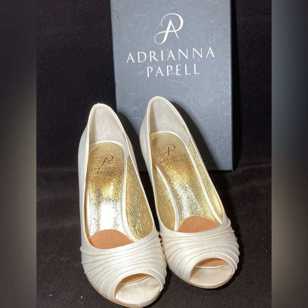 Adrianna Papell Ivory Classic Satin Heels